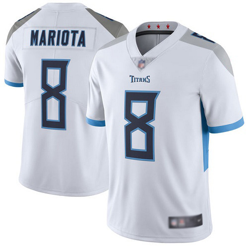 Tennessee Titans Limited White Men Marcus Mariota Road Jersey NFL Football 8 Vapor Untouchable